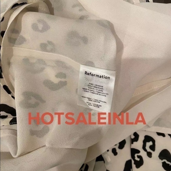 Reformation Juliette Dress in Snow Leopard *NEW* - Picture 6 of 6